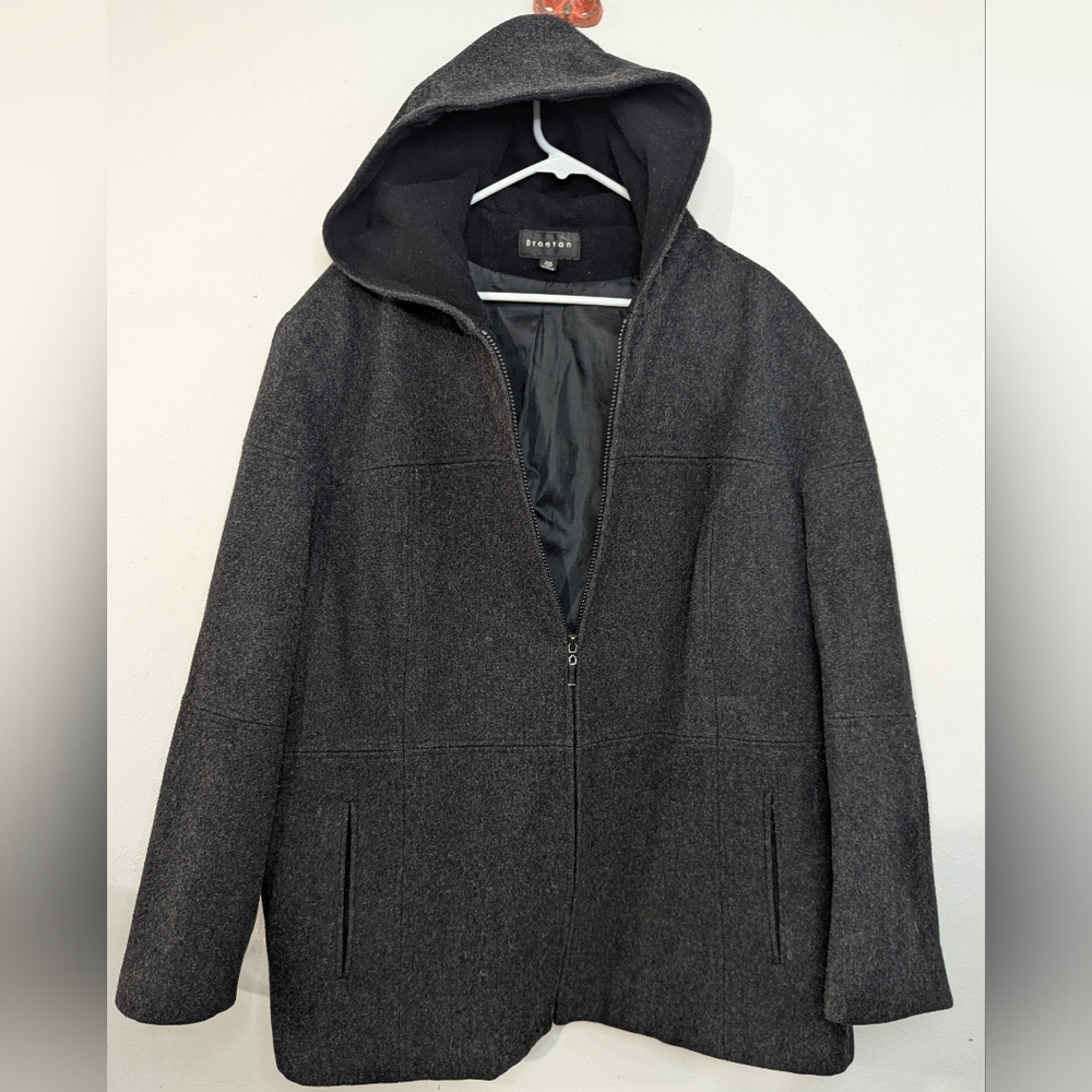 Braeton 100% Wool Front Zip Hooded Buckle Accents Women's Size 3X